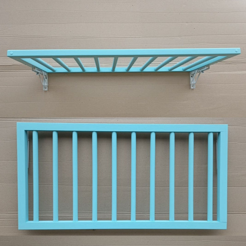 Handmade drying rack with natural finish and slim design