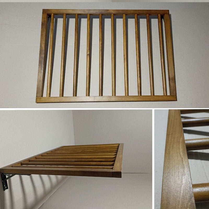 Wooden clothes hanger for bathroom or utility room