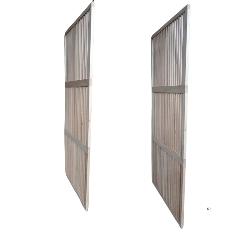 Handmade wooden partition for flexible room layout