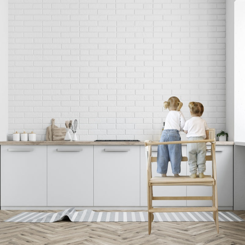 Two-child step-up tower for shared kitchen experiences
