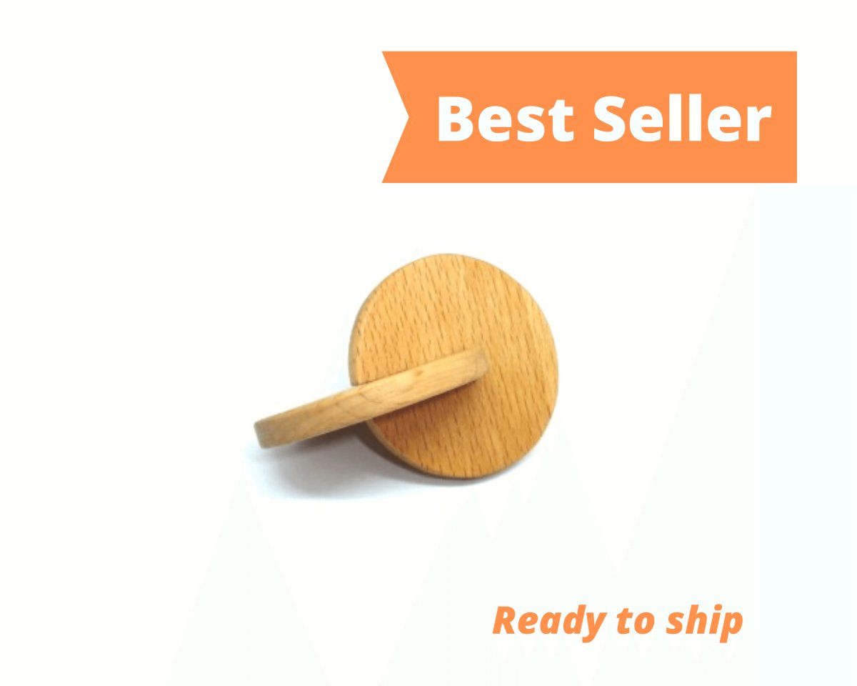 Baby Teething Toys for Infants, Montessori Wood Interlocking Discs, Organic Waldorf Rings