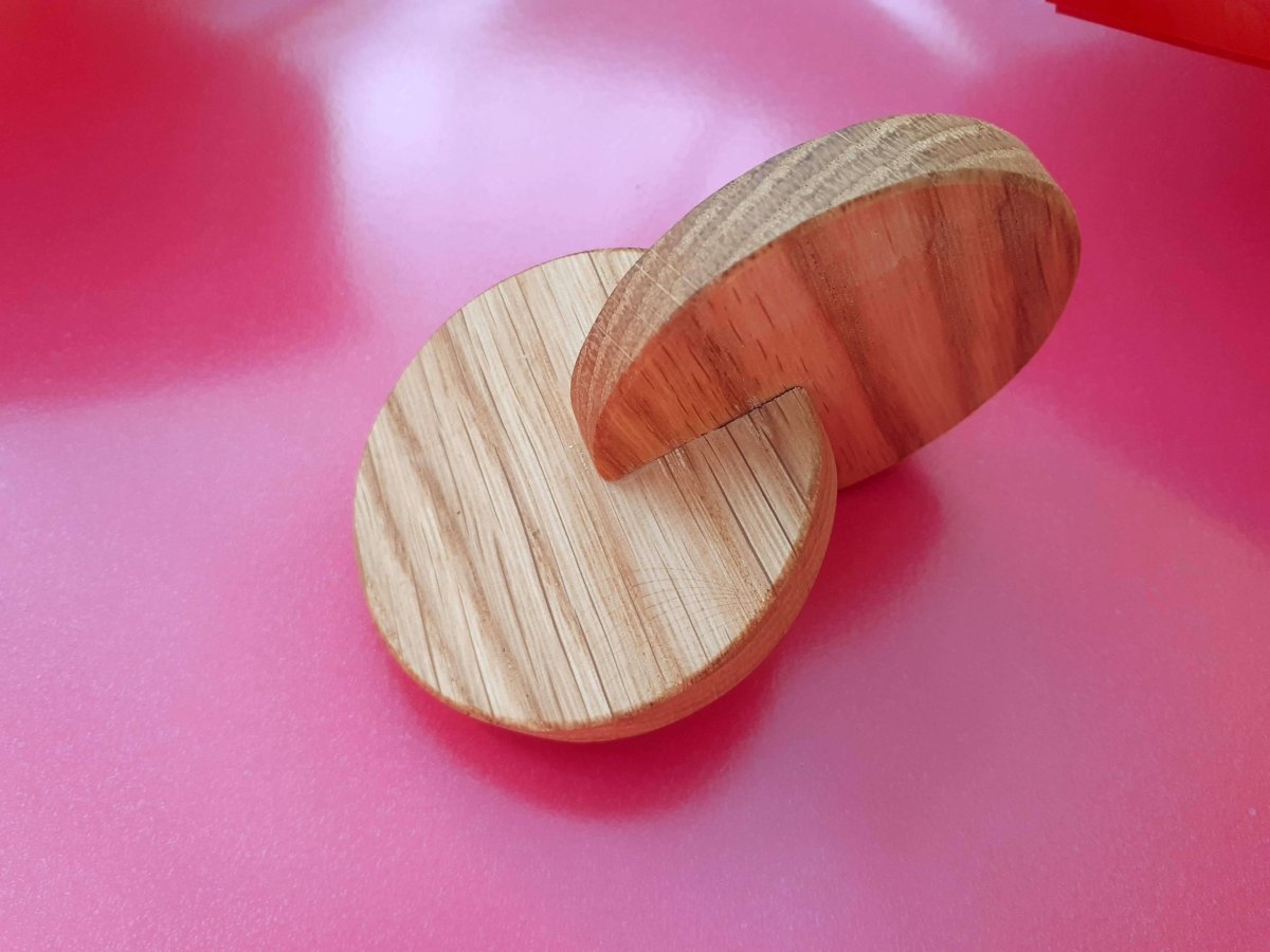 Baby Teething Toys for Infants, Montessori Wood Interlocking Discs, Organic Waldorf Rings