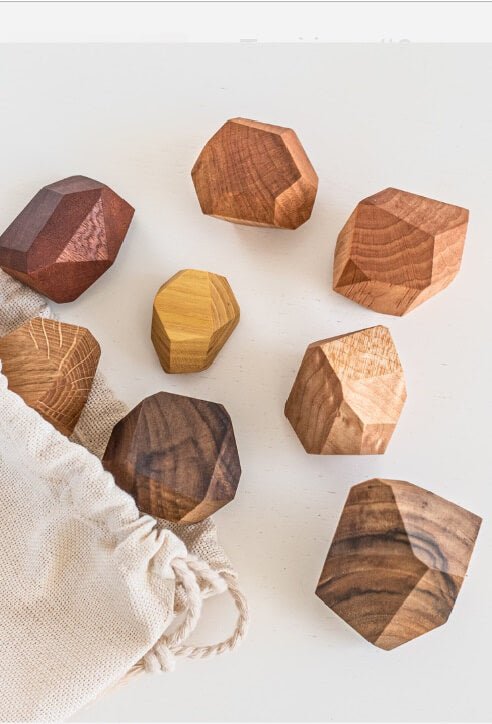 Baby Wooden Building Blocks Waldorf Toddler Sensory Games Montessori Natural Materials Learning Motor Skills Development Kid