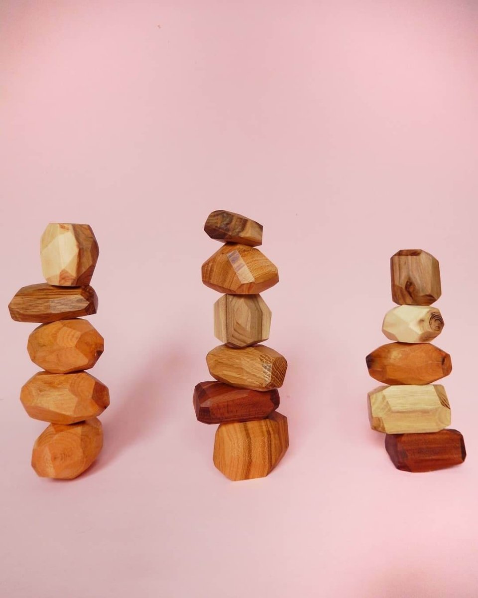 Baby Wooden Building Blocks Waldorf Toddler Sensory Games Montessori Natural Materials Learning Motor Skills Development Kid