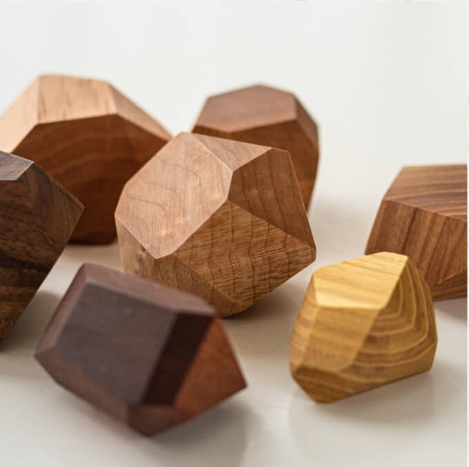 Baby Wooden Building Blocks Waldorf Toddler Sensory Games Montessori Natural Materials Learning Motor Skills Development Kid