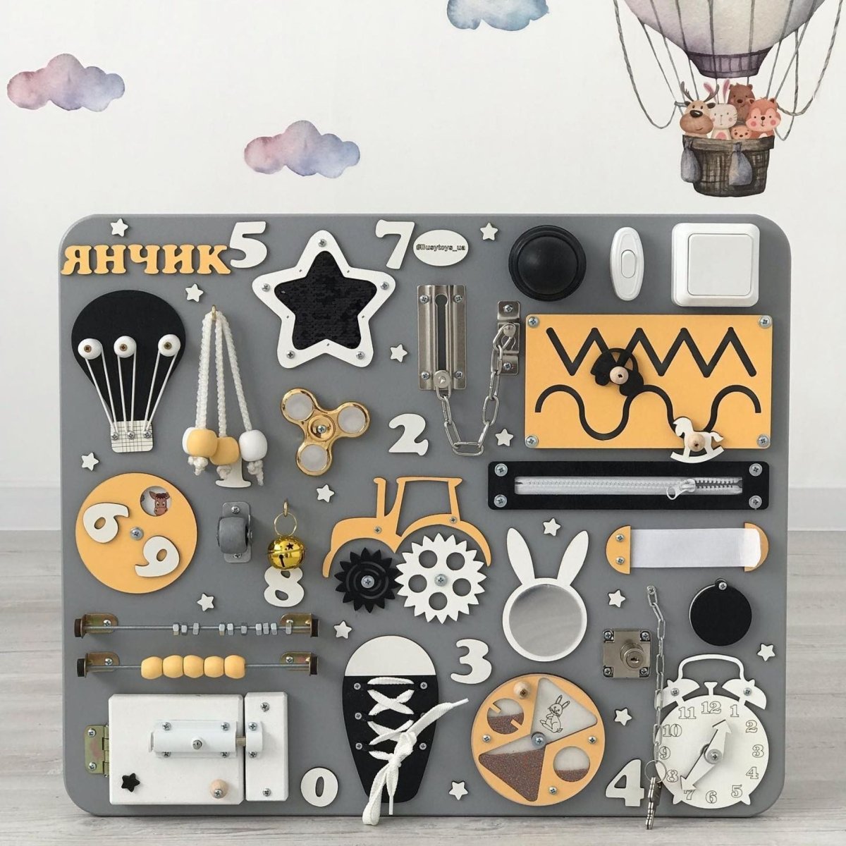 Busy board 19.7*23.6 inch activity sensory as toddler toys and personalized Montessori furniture