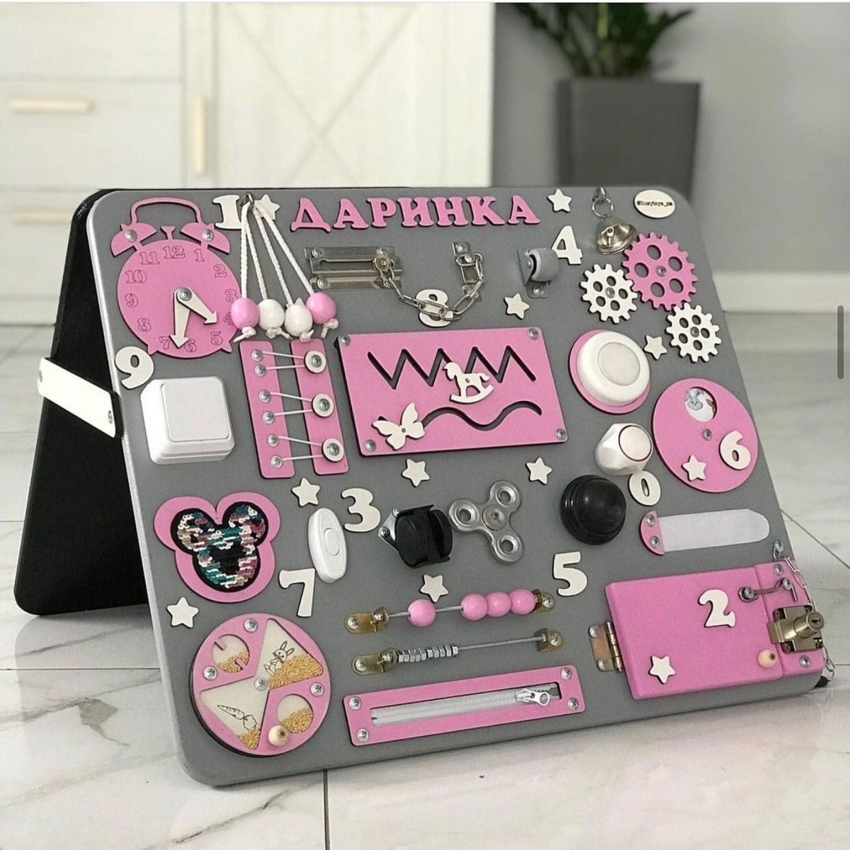 Busy board 19.7*23.6 inch activity sensory as toddler toys and personalized Montessori furniture