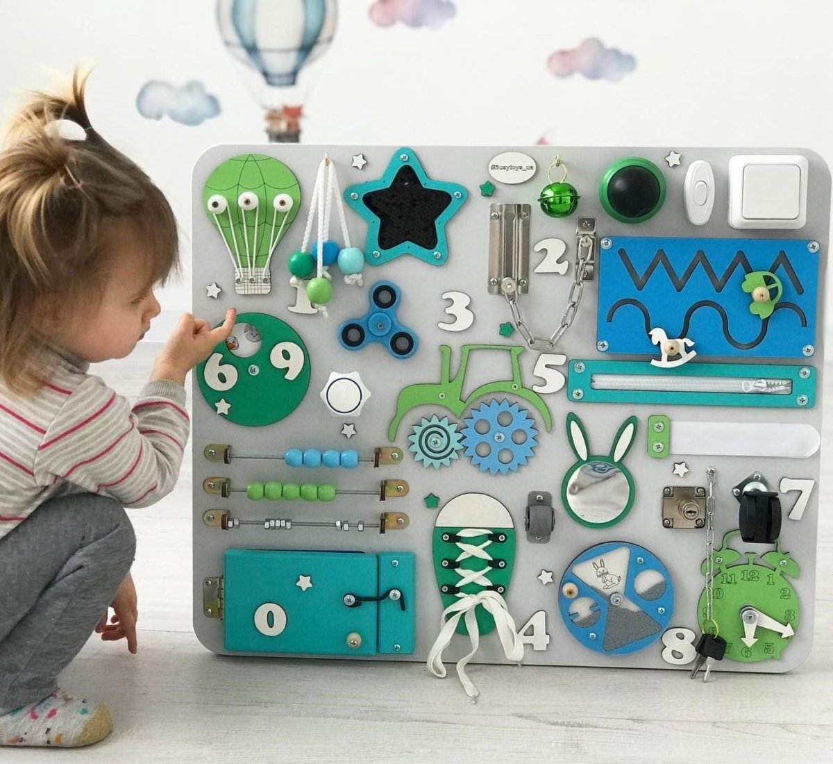 Busy board 19.7*23.6 inch activity sensory as toddler toys and personalized Montessori furniture