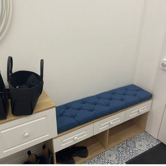 Cushion for shoes entryway bench with organize storage, custom small cabinet, changing seat