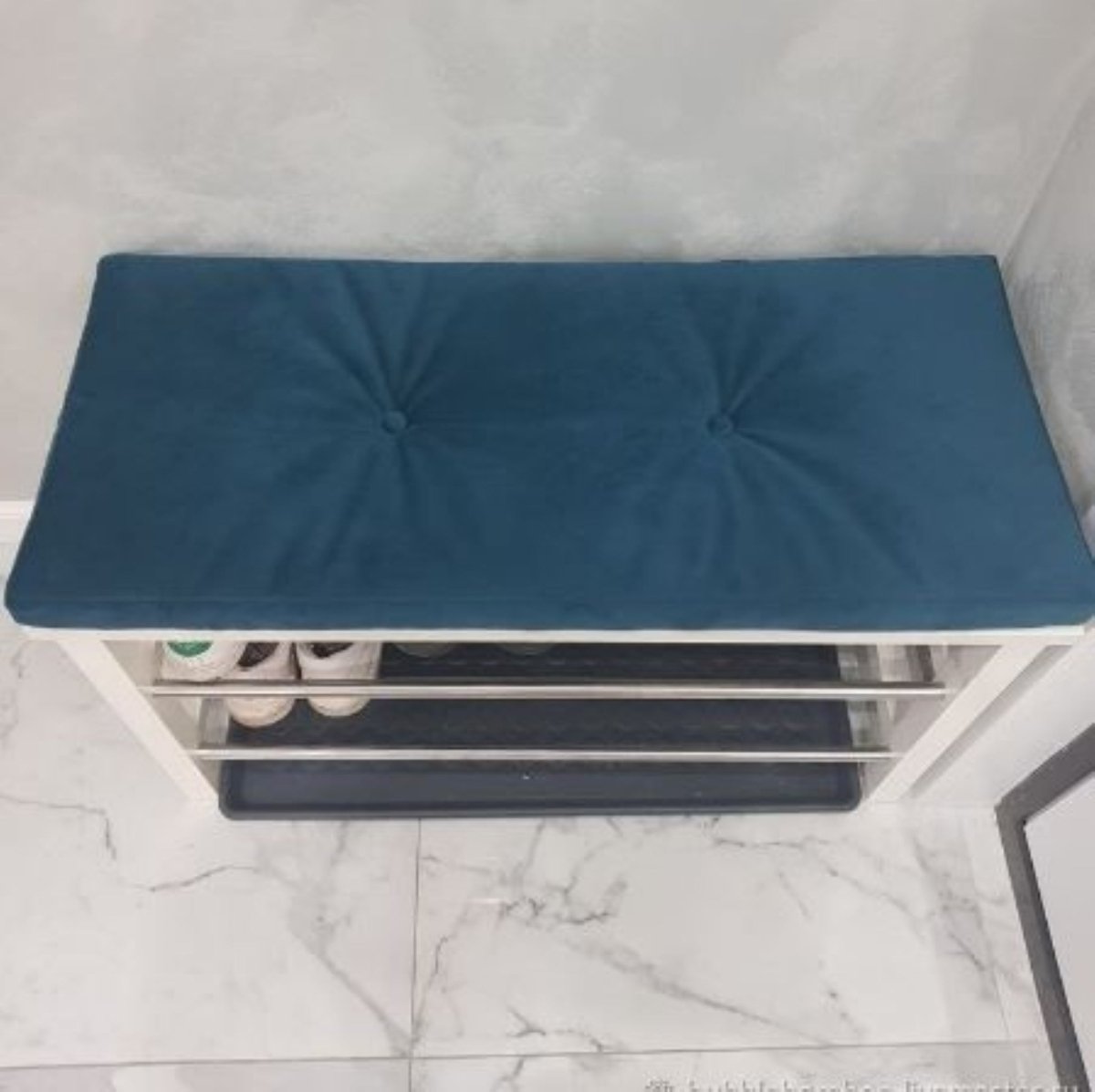 Cushion for shoes entryway bench with organize storage, custom small cabinet, changing seat