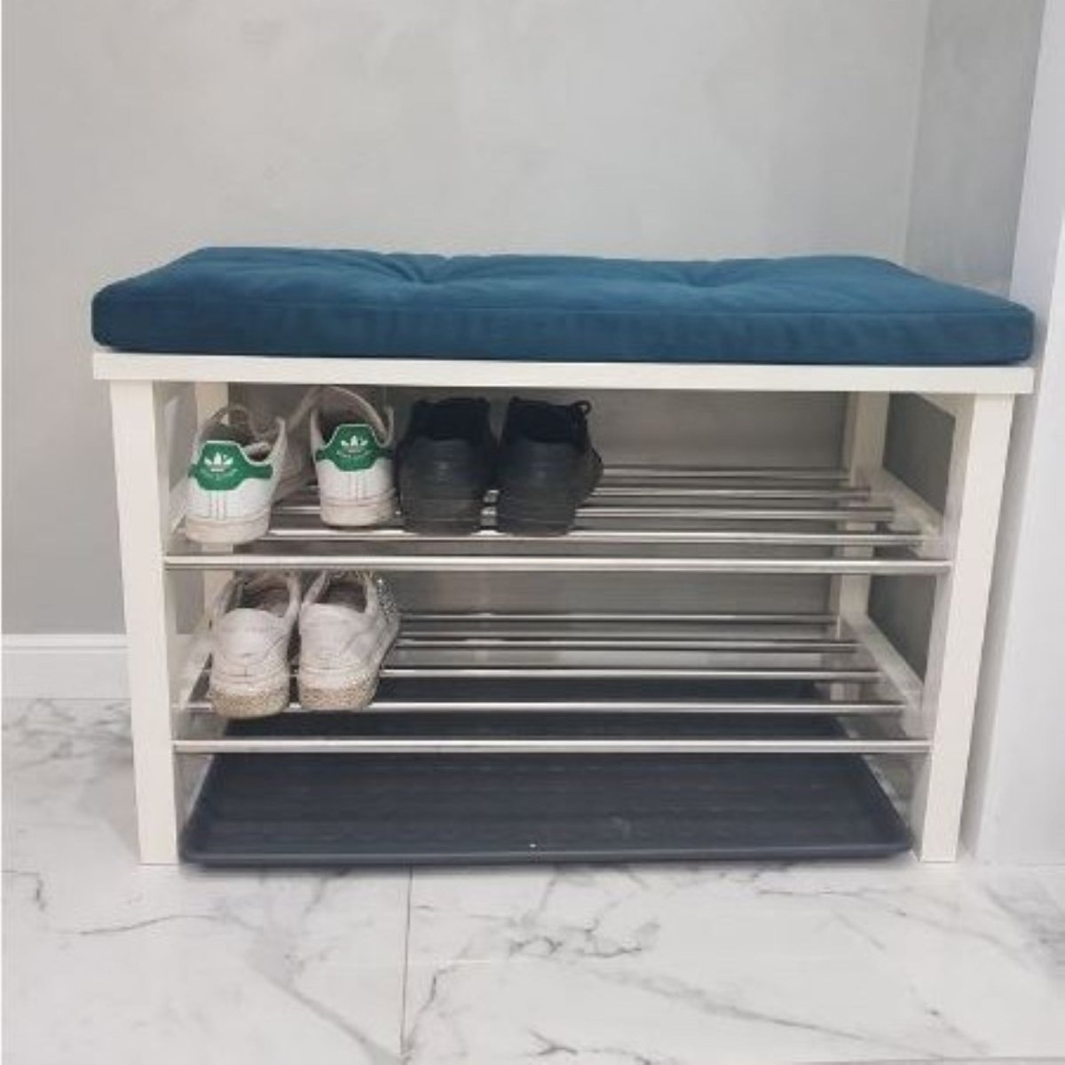 Cushion for shoes entryway bench with organize storage, custom small cabinet, changing seat