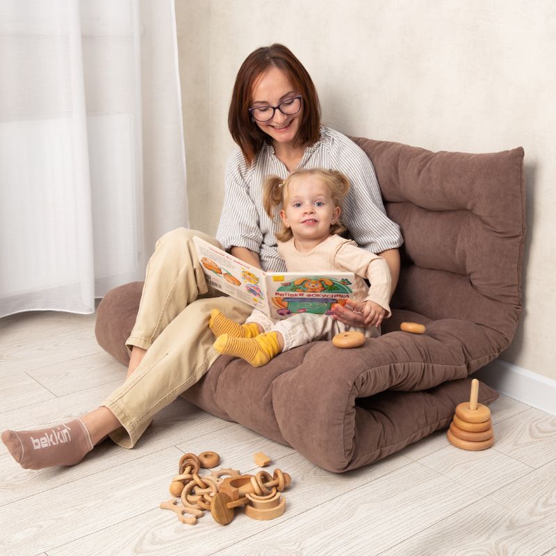 Handmade floor pillow for daybed or guest nook