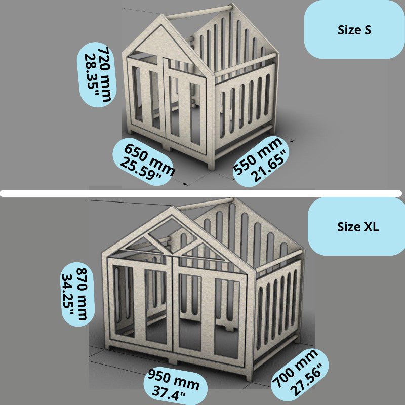 Modern indoor wooden crate for medium-sized dog