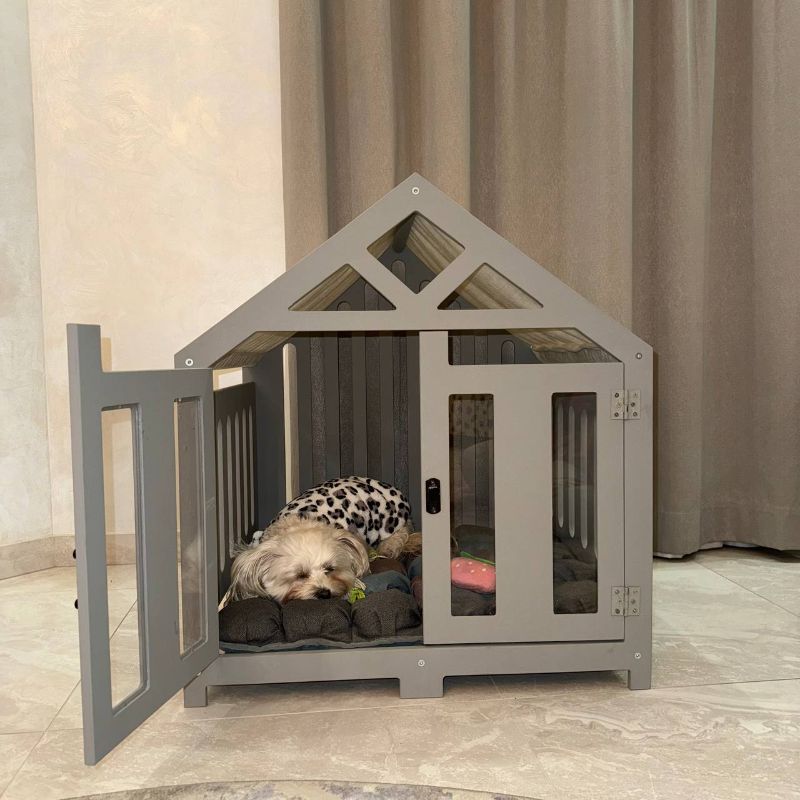 Modern wood pet house for cats and puppies