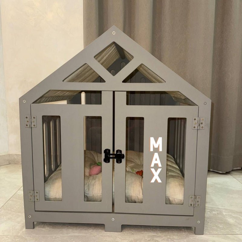 Wooden pet furniture for dogs and cats in minimalist interior