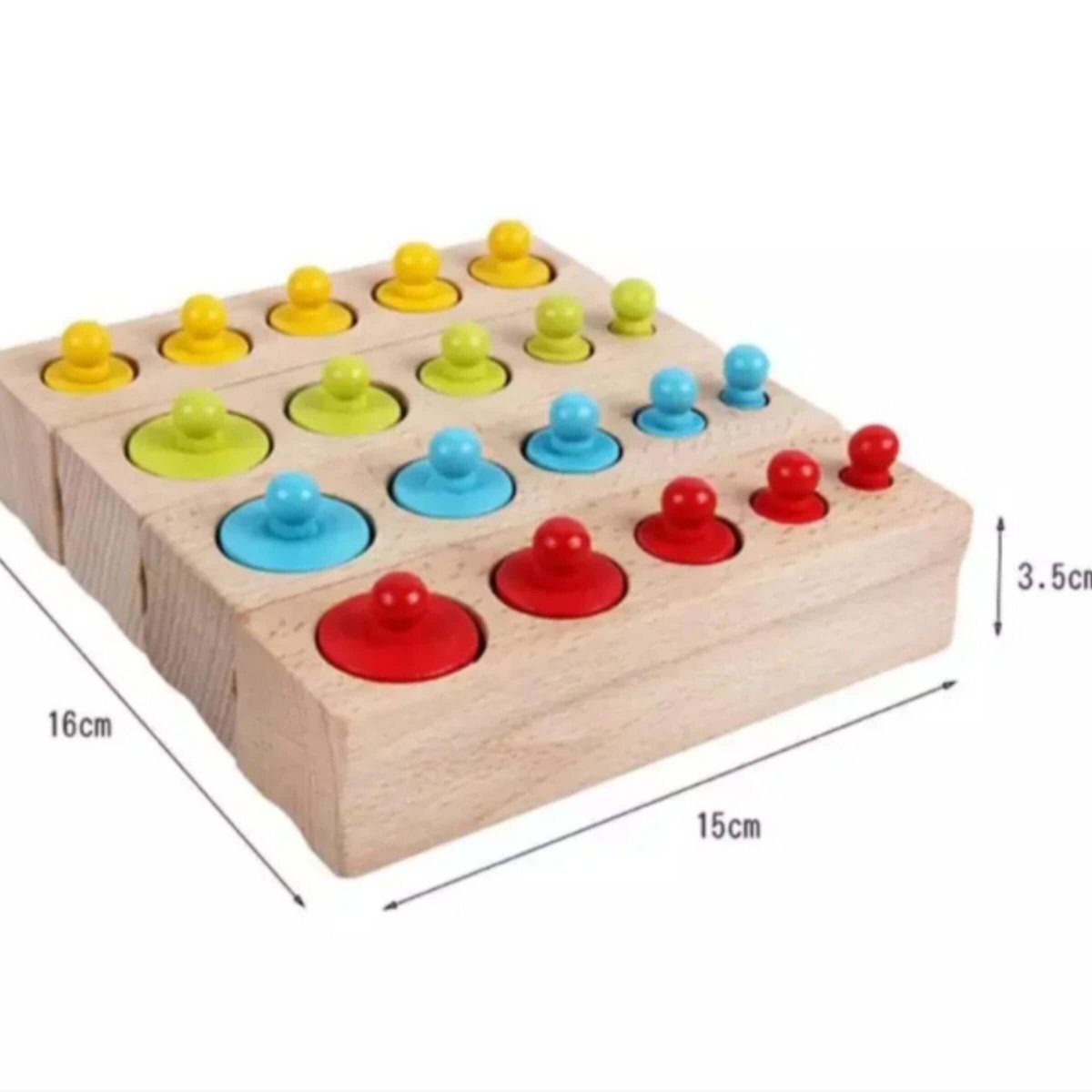 Educational Baby Stacking Blocks Wooden Montessori Cylinders Best Sensory Toddler Toy Learning Gifts for Girls Boys Rainbow
