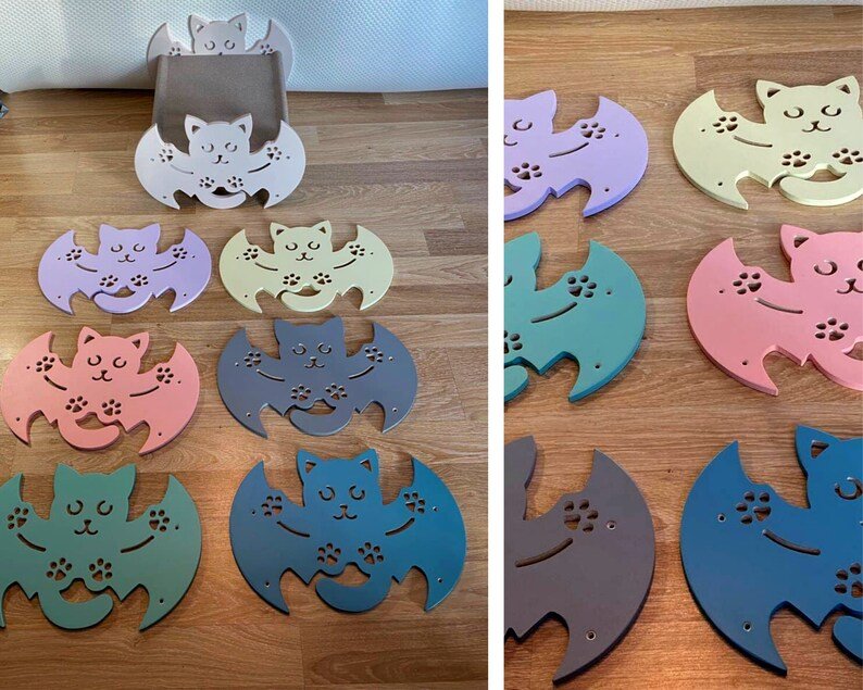 Modern Cute Wood Pet Furniture Dog Bed Hammock Stand Unique Cat Lover Gift Large Small Animals Sofa Black White Gray Beige