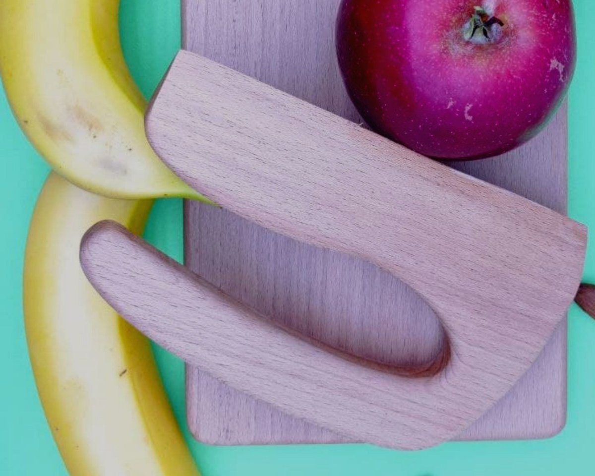 Montessori Inspired Kids Kitchen Set Wooden Safe Knife Cutting Board for Little Toddler Chefs for Cooking with Step Stool