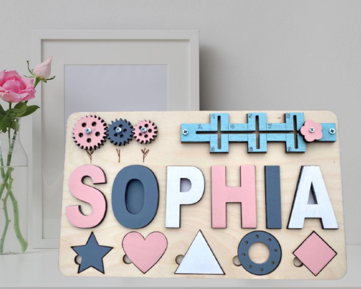 Personalized Baby Girl Name Puzzle Unique Gift Boys Ages 1 3 Wooden Montessori Nursery Toddler Toy Travel Kids Busy Board