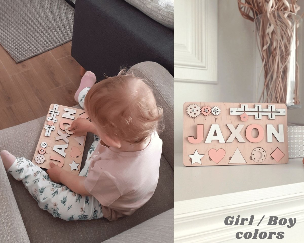 Personalized Baby Girl Name Puzzle Unique Gift Boys Ages 1 3 Wooden Montessori Nursery Toddler Toy Travel Kids Busy Board