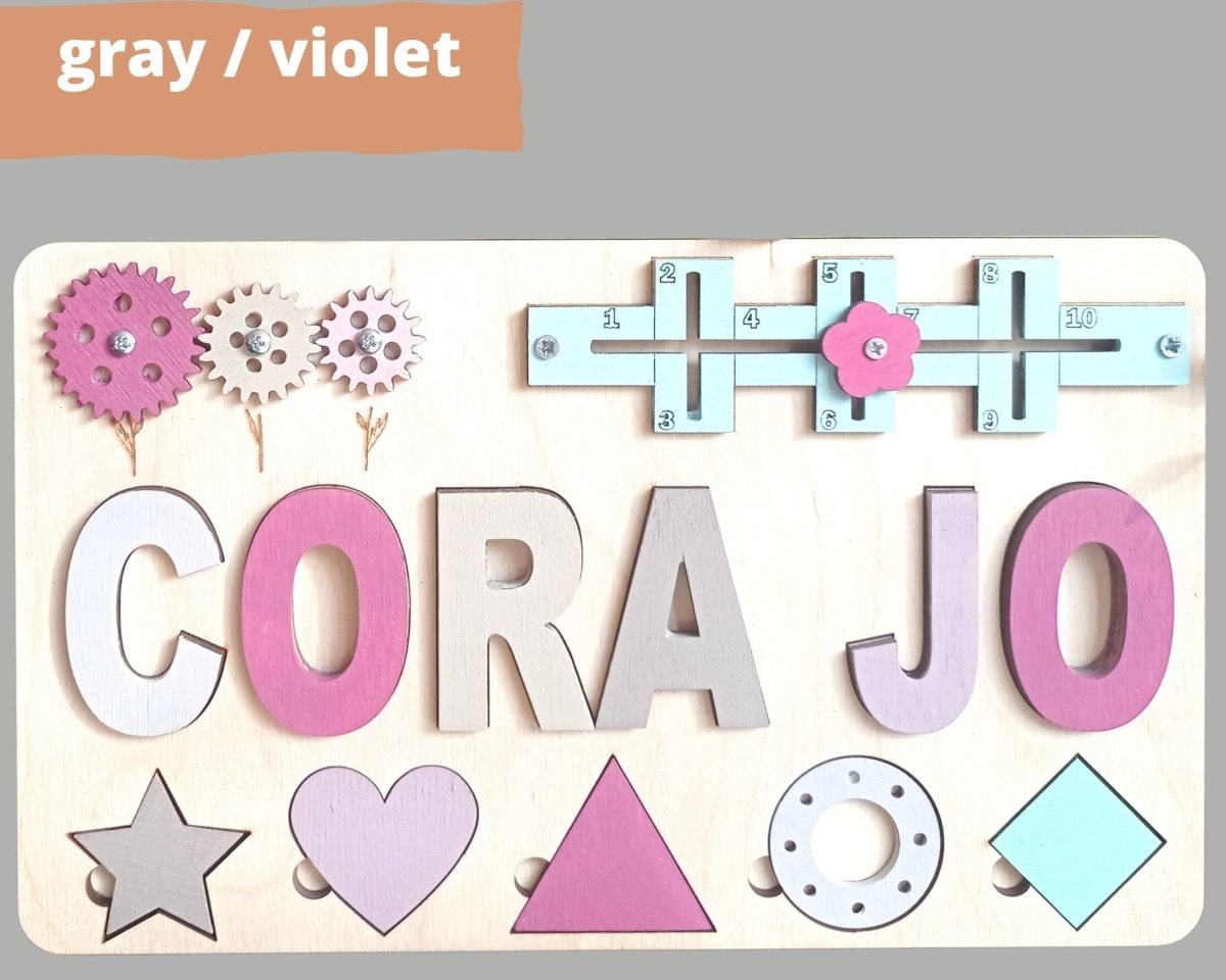 Personalized Baby Girl Name Puzzle Unique Gift Boys Ages 1 3 Wooden Montessori Nursery Toddler Toy Travel Kids Busy Board