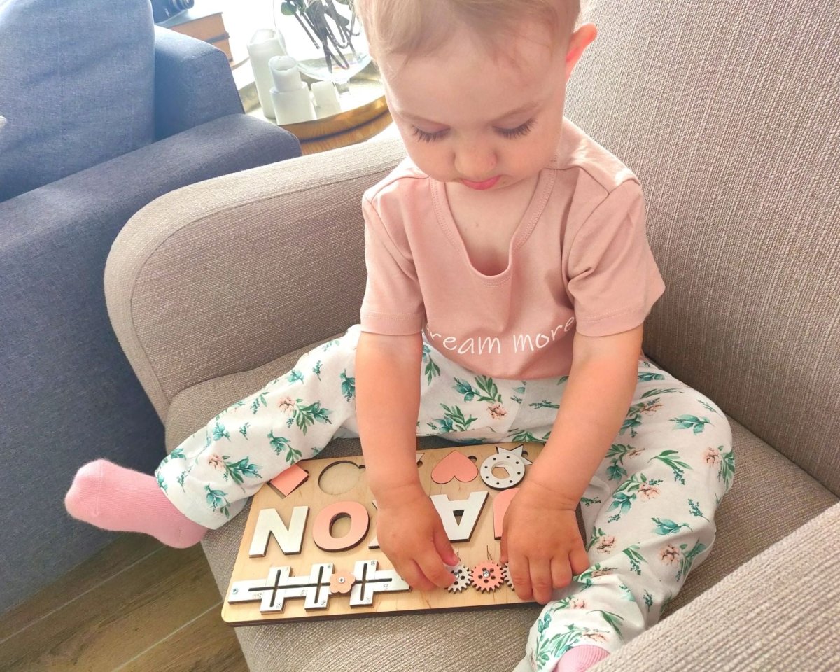 Personalized Baby Girl Name Puzzle Unique Gift Boys Ages 1 3 Wooden Montessori Nursery Toddler Toy Travel Kids Busy Board