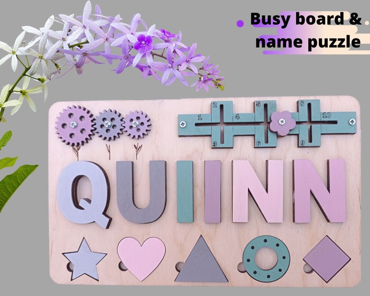 Personalized Baby Girl Name Puzzle Unique Gift Boys Ages 1 3 Wooden Montessori Nursery Toddler Toy Travel Kids Busy Board