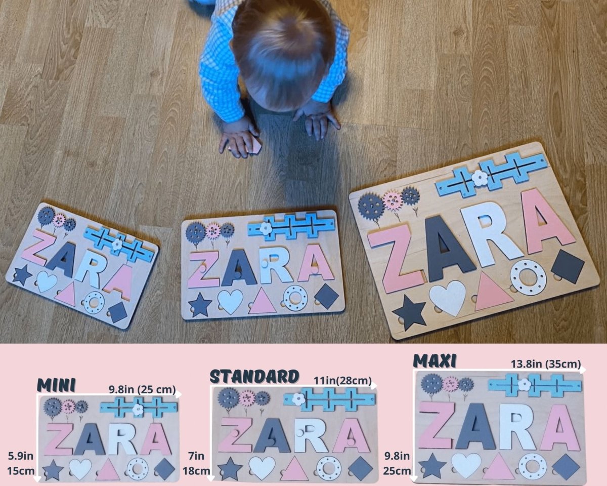 Personalized Baby Girl Name Puzzle Unique Gift Boys Ages 1 3 Wooden Montessori Nursery Toddler Toy Travel Kids Busy Board