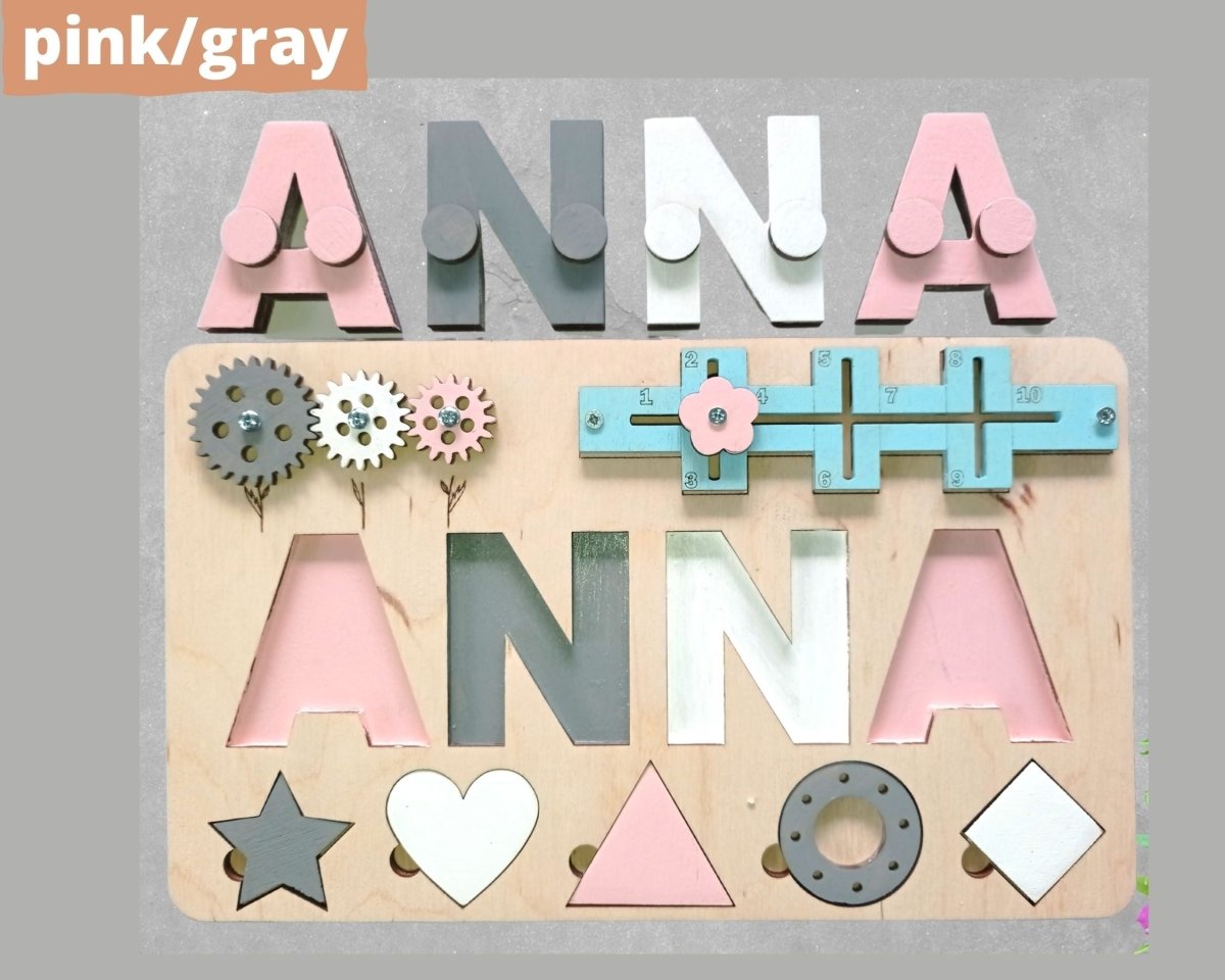Personalized Baby Girl Name Puzzle Unique Gift Boys Ages 1 3 Wooden Montessori Nursery Toddler Toy Travel Kids Busy Board