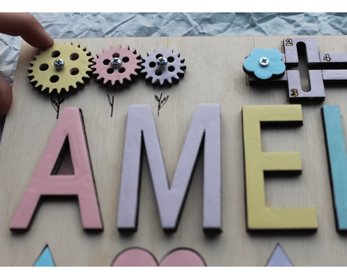 Personalized Baby Girl Name Puzzle Unique Gift Boys Ages 1 3 Wooden Montessori Nursery Toddler Toy Travel Kids Busy Board