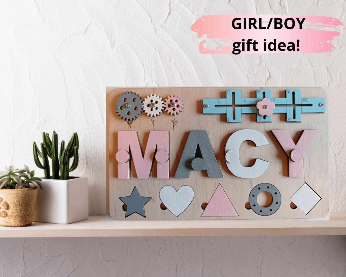 Personalized Baby Girl Name Puzzle Unique Gift Boys Ages 1 3 Wooden Montessori Nursery Toddler Toy Travel Kids Busy Board