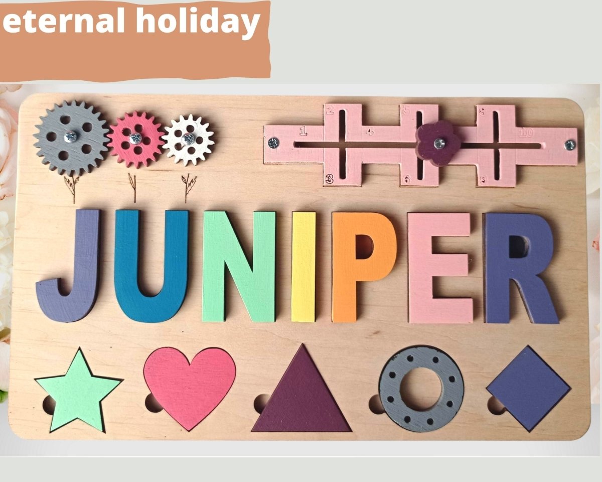 Personalized Baby Girl Name Puzzle Unique Gift Boys Ages 1 3 Wooden Montessori Nursery Toddler Toy Travel Kids Busy Board