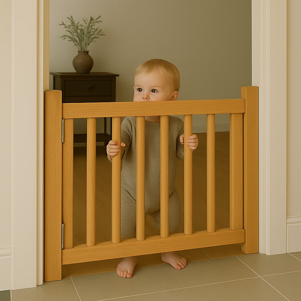 Adjustable Wooden Baby Gate Pet Stair Divider