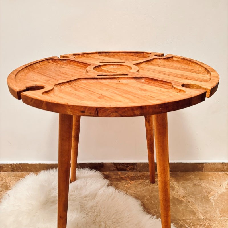 Portable wine table Outdoor Patio Furniture Folding Wood Bar-Side Serving High Table The Perfect Handmade Gift Wine Lovers