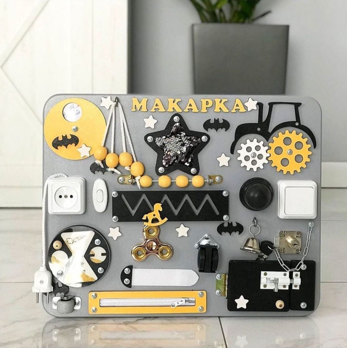 Sensory Board 15.8"x19.7 for Kids Wall, Montessori Toy, Ages 1-5, Personalized Fidget toy