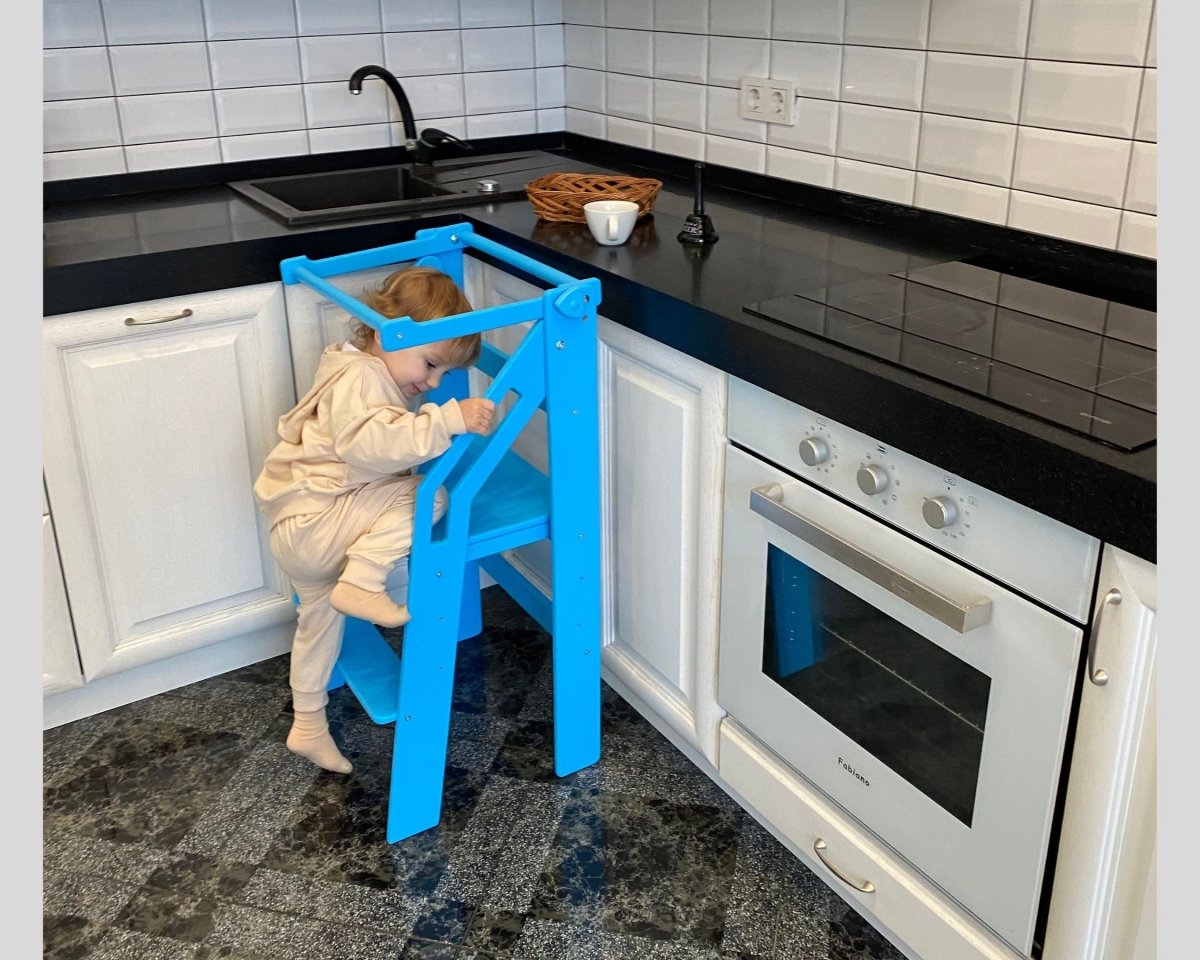 Convertible Montessori step stool and toddler chair combo