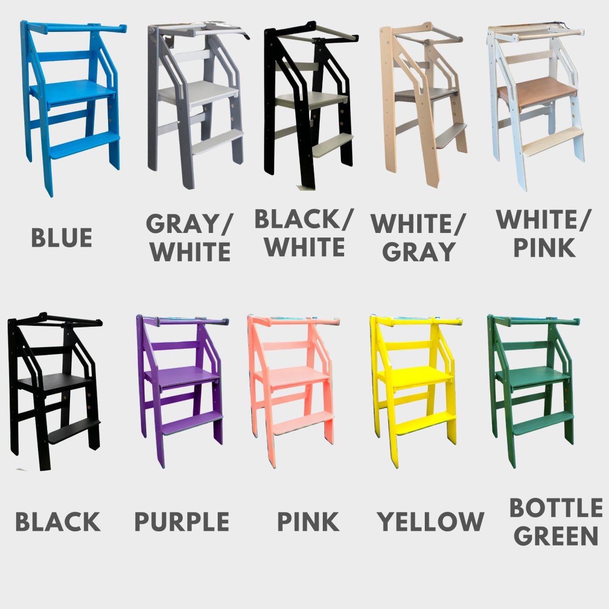 Toddler Chair, Learning Montessori Tower, Foldable Kitchen Baby Furniture