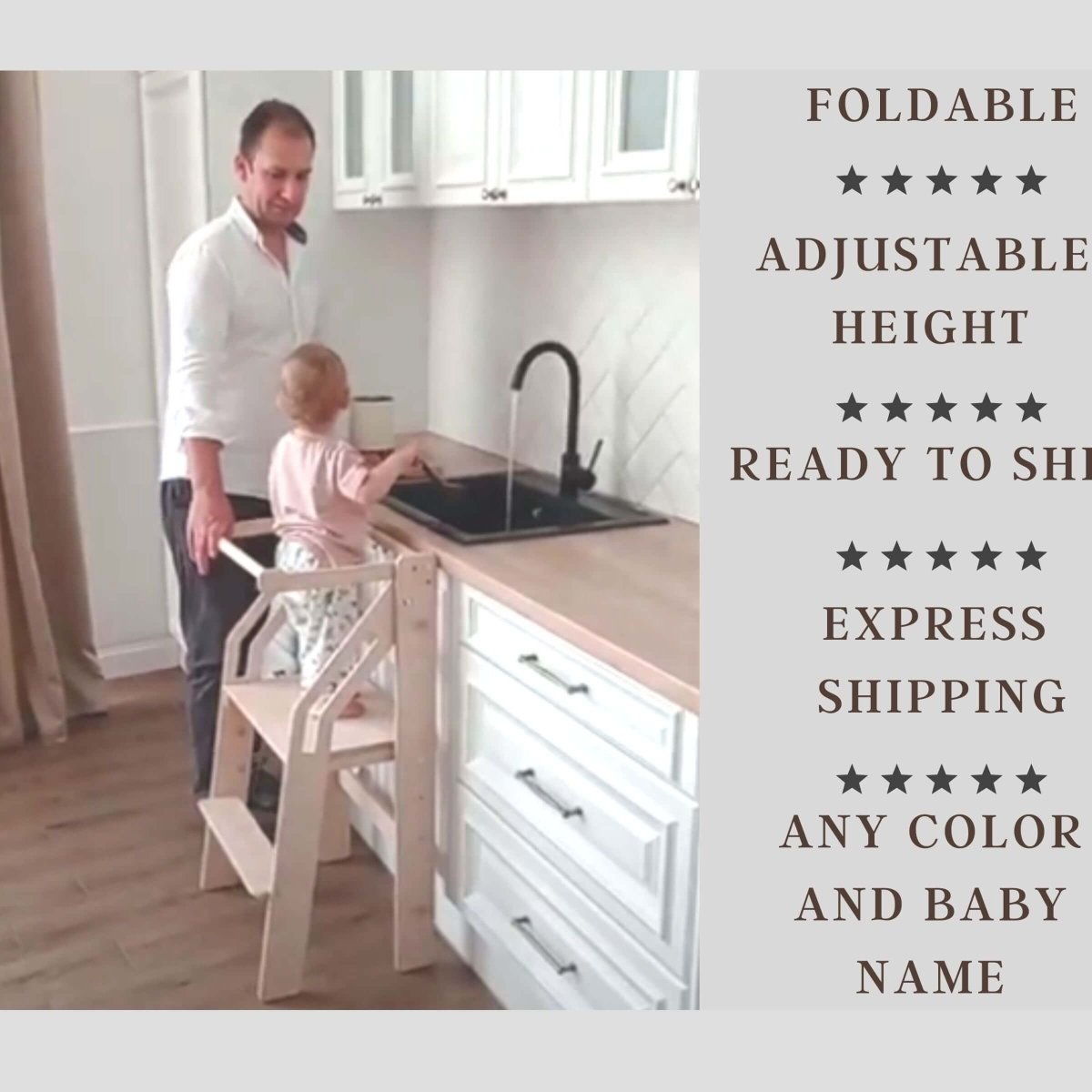 Montessori-style toddler chair with sturdy base