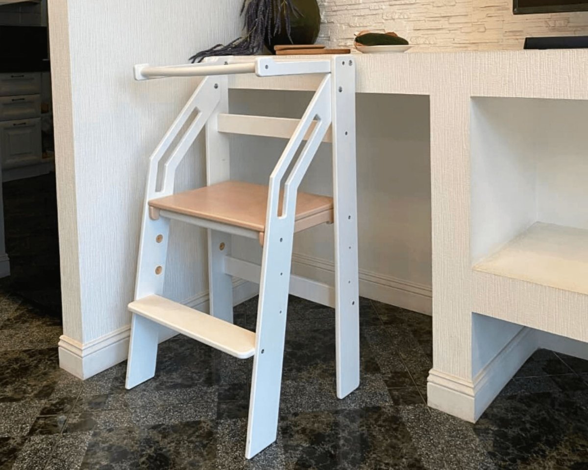 Minimalist helper stool for Montessori-inspired homes