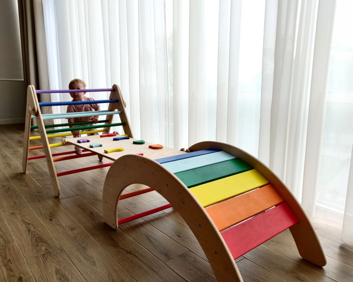Wooden climbing toy for home Montessori corner