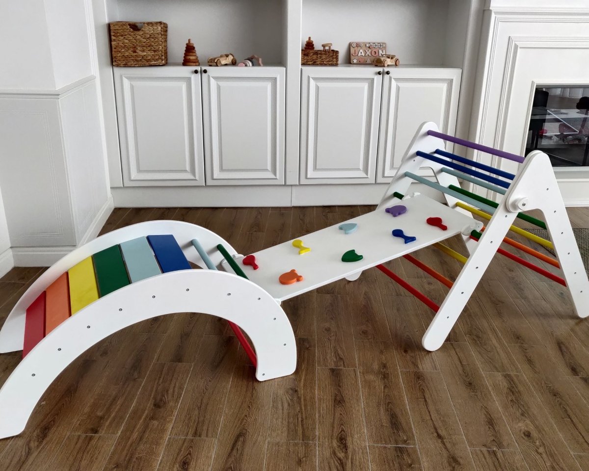 Kids motor skill activity gym made from wood