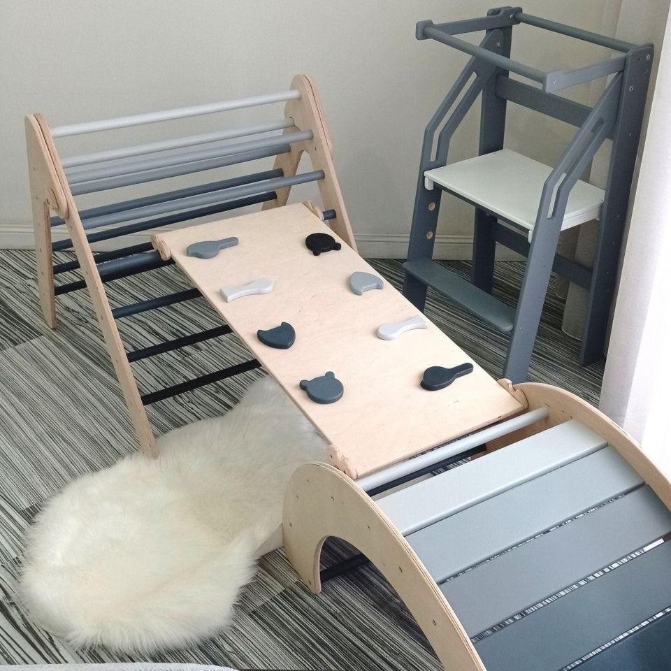 Eco-friendly climbing set made from real hardwood