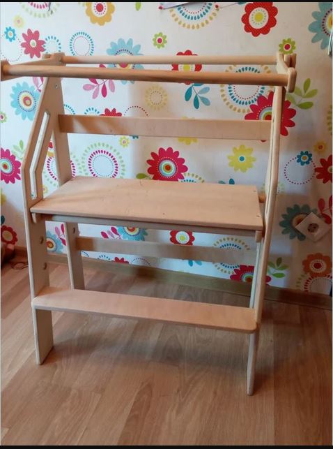 Twins Toddler Chair Double Learning Montessori Tower Foldable Kitchen Baby Furniture Wooden Kids Step Stool Observation Tower