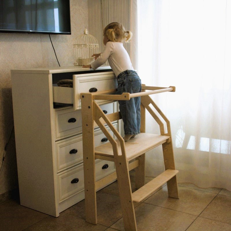 Dual standing platform for Montessori-style learning