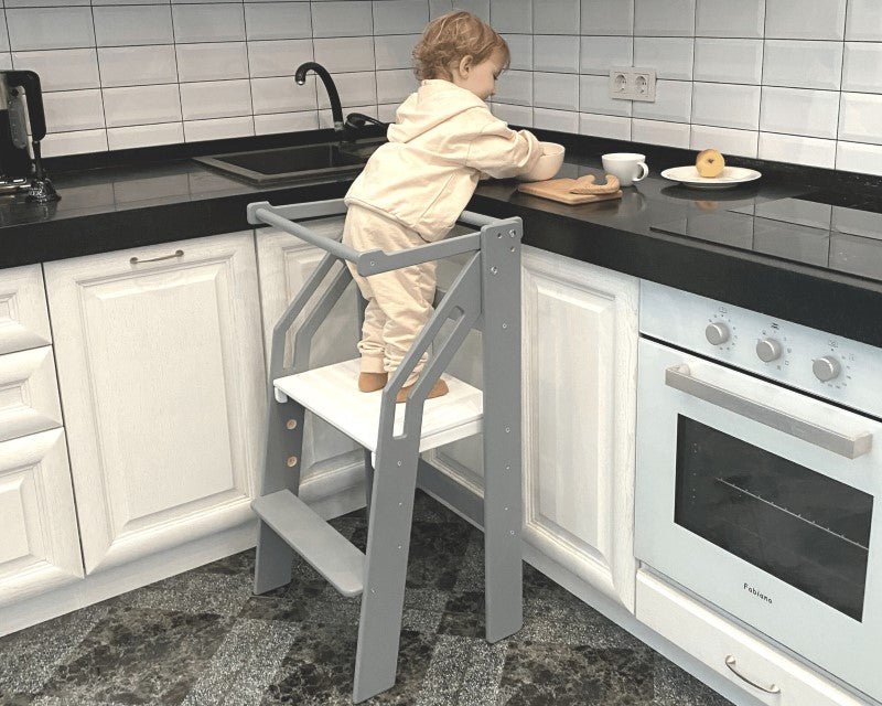 Twins Toddler Chair Double Learning Montessori Tower Foldable Kitchen Baby Furniture Wooden Kids Step Stool Observation Tower