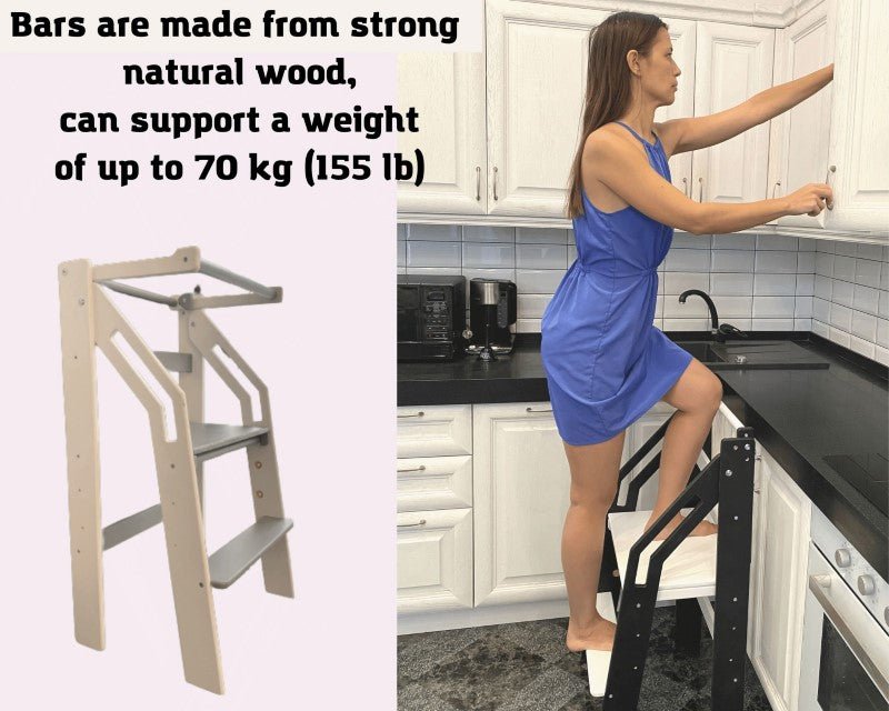 Twins Toddler Chair Double Learning Montessori Tower Foldable Kitchen Baby Furniture Wooden Kids Step Stool Observation Tower