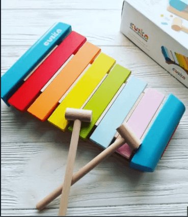 Xylophone for Kids: Montessori Baby Toys, Wooden Musical Instruments for Early Education, Pastel Rainbow
