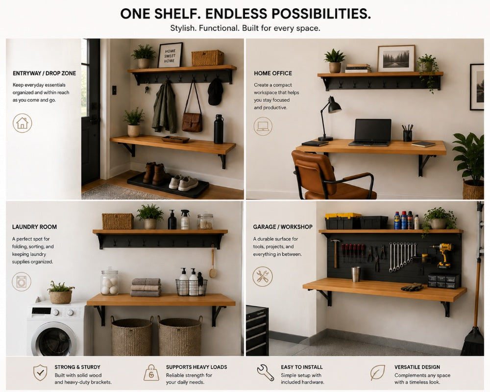 Wall Mounted Folding Shelf