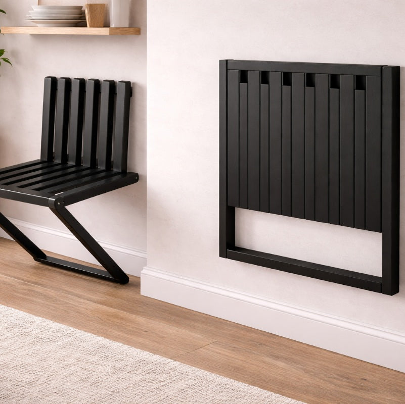 Wall Mounted Folding Chair for Entryway – Wooden Space Saving Seat