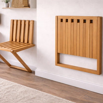 Wall Mounted Folding Chair for Entryway – Wooden Space Saving Seat